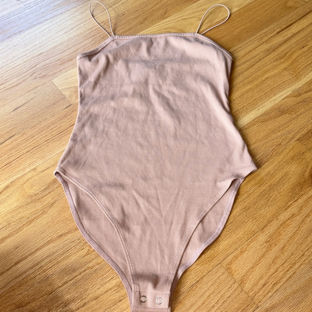 Tan Spaghetti Strap Bodysuit